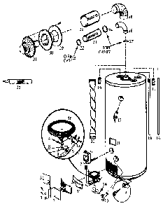 Replacement Parts Diagram and Parts List for 153333613  Kenmore Water Heater