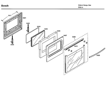 Door Diagram and Parts List for HDI7132U 03 Bosch Range
