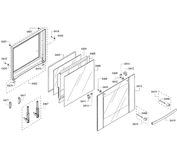 Door Upper Diagram and Parts List for HBN3550UC 11 Bosch Wall Oven