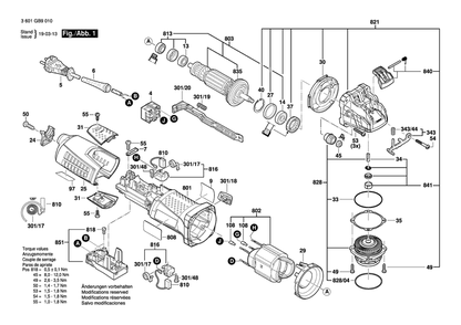 Part Location Diagram of 160111C0PA Bosch Tool WARNING PLATE