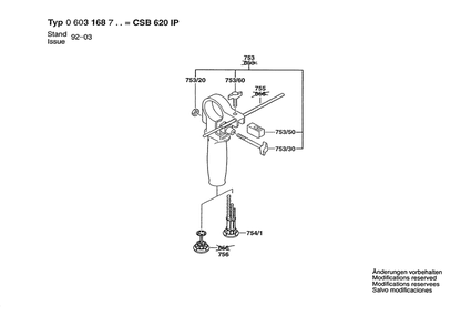 Section 2 Diagram and Parts List for 0603168750  Bosch Hammer Drill