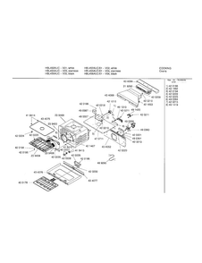 Lower Cavity Diagram and Parts List for HBL455AUC 01 Bosch Wall Oven