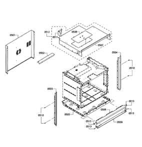 Cabinet Assy Diagram and Parts List for HBL3360UC 09 Bosch Wall Oven