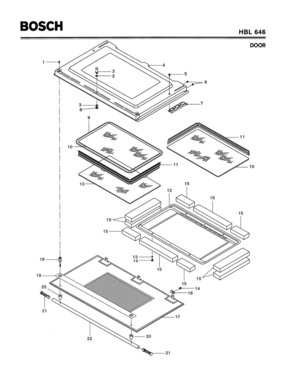 05 - DOOR Diagram and Parts List for HBL646  Bosch Range