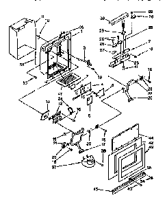 Dispenser And Front Diagram and Parts List for TSS42QBW00  Thermador Refrigerator