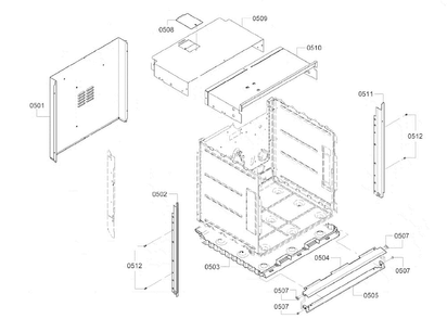 Base Assy Diagram and Parts List for HBN3450UC 10 Bosch Wall Oven