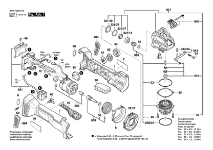 Part Location Diagram of 1600A00M53 Bosch Tool COVER PANEL