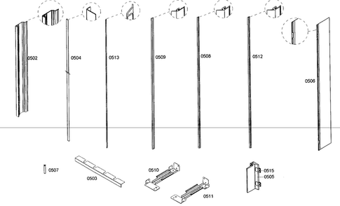 Trim Assy Diagram and Parts List for T24IW50NSP-07  Thermador Wine and Beverage Cooler