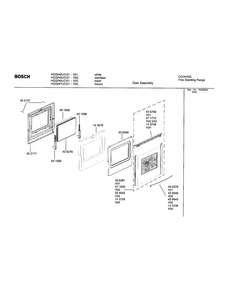 Door Assembly Diagram and Parts List for HGS245UC 01 Bosch Range