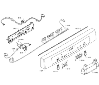 Control Panel Diagram and Parts List for SHE3AR76UC 08 Bosch Dishwasher