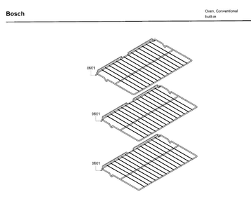 Rack Diagram and Parts List for HBL3450UC 10 Bosch Wall Oven