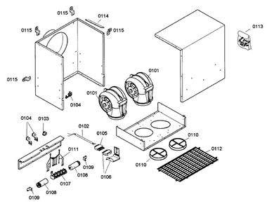Range Hood Diagram and Parts List for VTR1330E-01  Thermador Bath & Ventilation Fan