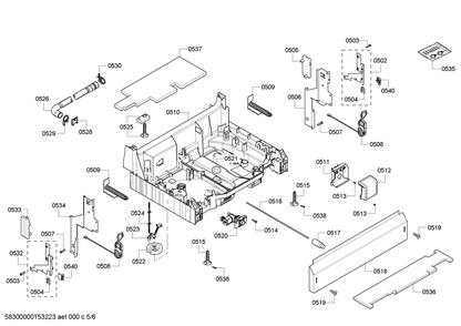 Diagram 5 Diagram and Parts List for SHX43P15UC-64  Bosch Dishwasher