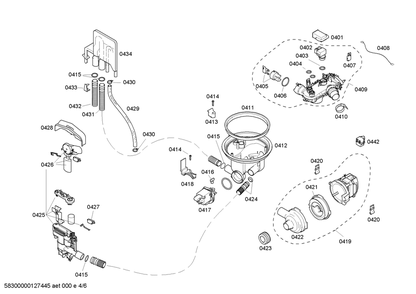 Diagram 4 Diagram and Parts List for SHX56B06UC-14  Bosch Dishwasher