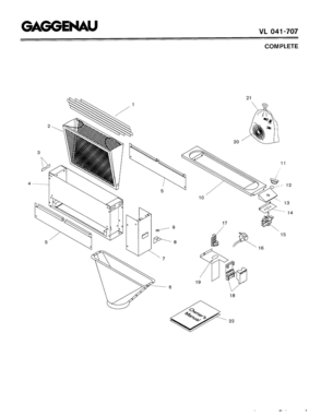 01 - COMPLETE Diagram and Parts List for VL041-707  Bosch Range Hood