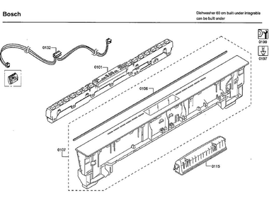 Control Panel Diagram and Parts List for SHP68T55UC 09 Bosch Dishwasher