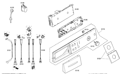 Control Panel Diagram and Parts List for WAS20160UC 01 Bosch Washer