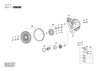 Figure 4 Diagram and Parts List for 3601BB7010 GCB18V-5 Bosch Band Saw