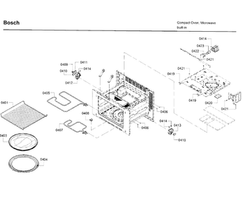 Cavity Diagram and Parts List for HMC54151UC 01 Bosch Microwave