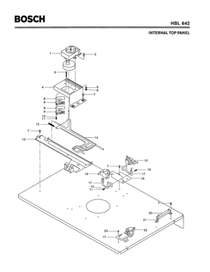 03 - INTERNAL TOP PANEL Diagram and Parts List for HBL642  Bosch Range