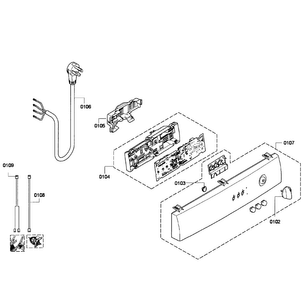 Control Panel Diagram and Parts List for WTC82100US 01 Bosch Dryer