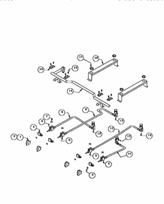 Manifold Assembly Diagram and Parts List for RDF30  Thermador Range