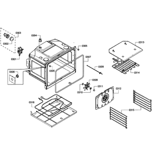 Oven Upper Diagram and Parts List for HBL3560UC 04 Bosch Wall Oven