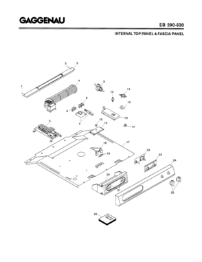 01 - INTERNAL TOP PANEL & FASCIA PANEL Diagram and Parts List for EB290-630  Bosch Range