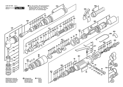 Section 1 Diagram and Parts List for 0607461605  Bosch Screwdriver