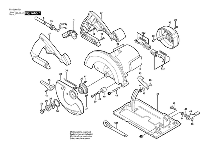 Bosch Hd5687m (F012568701) Diagram and Parts List for HD5687M F012568701 Bosch Circular Saw