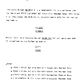 Model Text Diagram and Parts List for CT127WC  Thermador Wall Oven