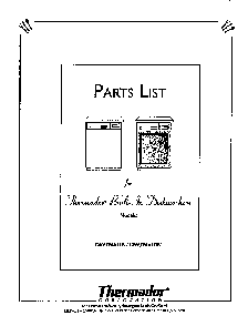 Cover Diagram and Parts List for DWI246UW  Thermador Dishwasher