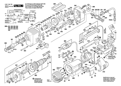 Section 1 Diagram and Parts List for 060118A739  Bosch Drill