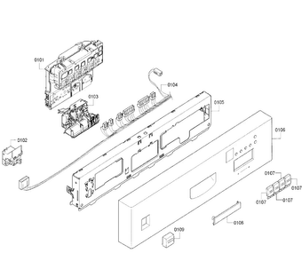 Control Panel Diagram and Parts List for SHU43C02UC 47 Bosch Dishwasher