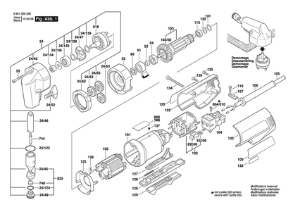 Part Location Diagram of 3607030229 Bosch Tool PARTS SET