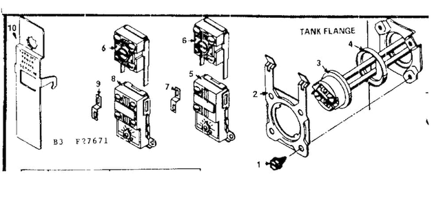 Tank Flange Diagram and Parts List for 15327691  Kenmore Water Heater
