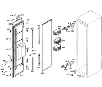 Door Assy Diagram and Parts List for T24ID80NRP 41 Thermador Freezer