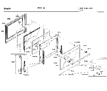 Door asy Diagram and Parts List for HIIP054U 02 Bosch Range