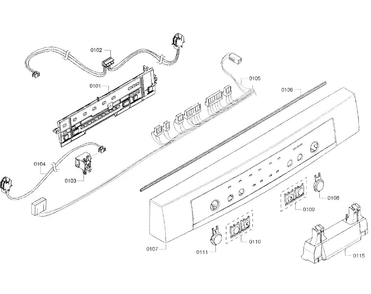 Control Panel Diagram and Parts List for SHE3AR52UC 07 Bosch Dishwasher