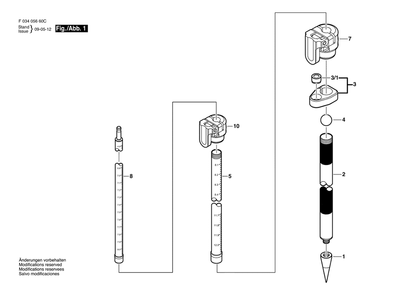 Diagram Diagram and Parts List for 4512TML F 034 056 60C Bosch Tool Stand & Cart