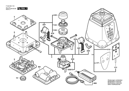 Part Location Diagram of 2610A07118 Bosch Tool LMH-C DECAL FRONT