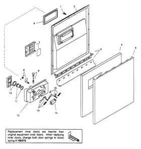 Door Assy Diagram and Parts List for SHU33A02UC 14 Bosch Dishwasher