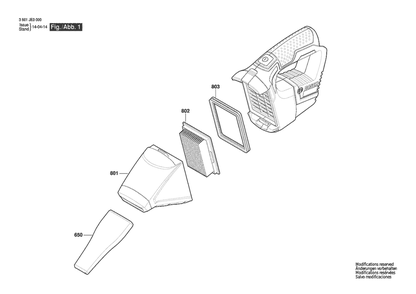 Part Location Diagram of 1600A002PM Bosch Tool CONTAINER