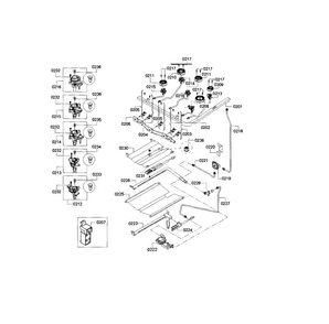 Valve Assy Diagram and Parts List for HGS3053UC 07 Bosch Range