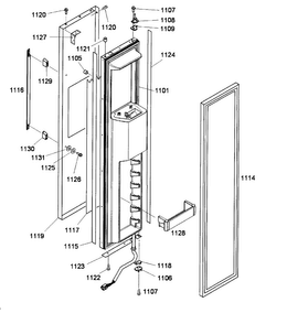 Left Door Diagram and Parts List for KBUDT4255E 03 Thermador Refrigerator