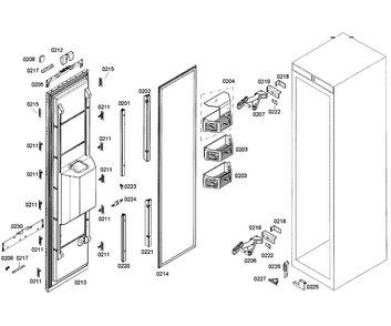 Door Assy Diagram and Parts List for T18ID80NLP 40 Thermador Freezer