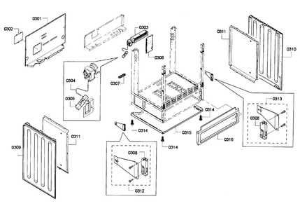 Frame Assy Diagram and Parts List for HEI7052U 04 Bosch Range