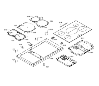 Panel Assy Diagram and Parts List for NIT8666UC 01 Bosch Cooktop