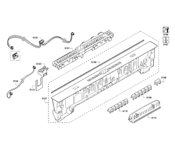 Control Panel Diagram and Parts List for SHP53T55UC 02 Bosch Dishwasher