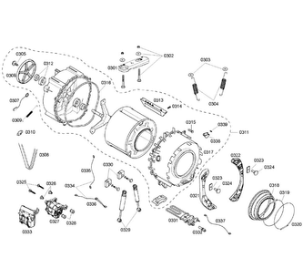 Drum Assy Diagram and Parts List for WFMC2100UC 01 Bosch Washer